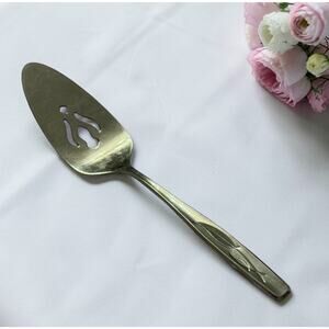 VINTAGE ROGERS Cutlery Co Stainless Steel Cake Pie Server Pierced USA 3380-60